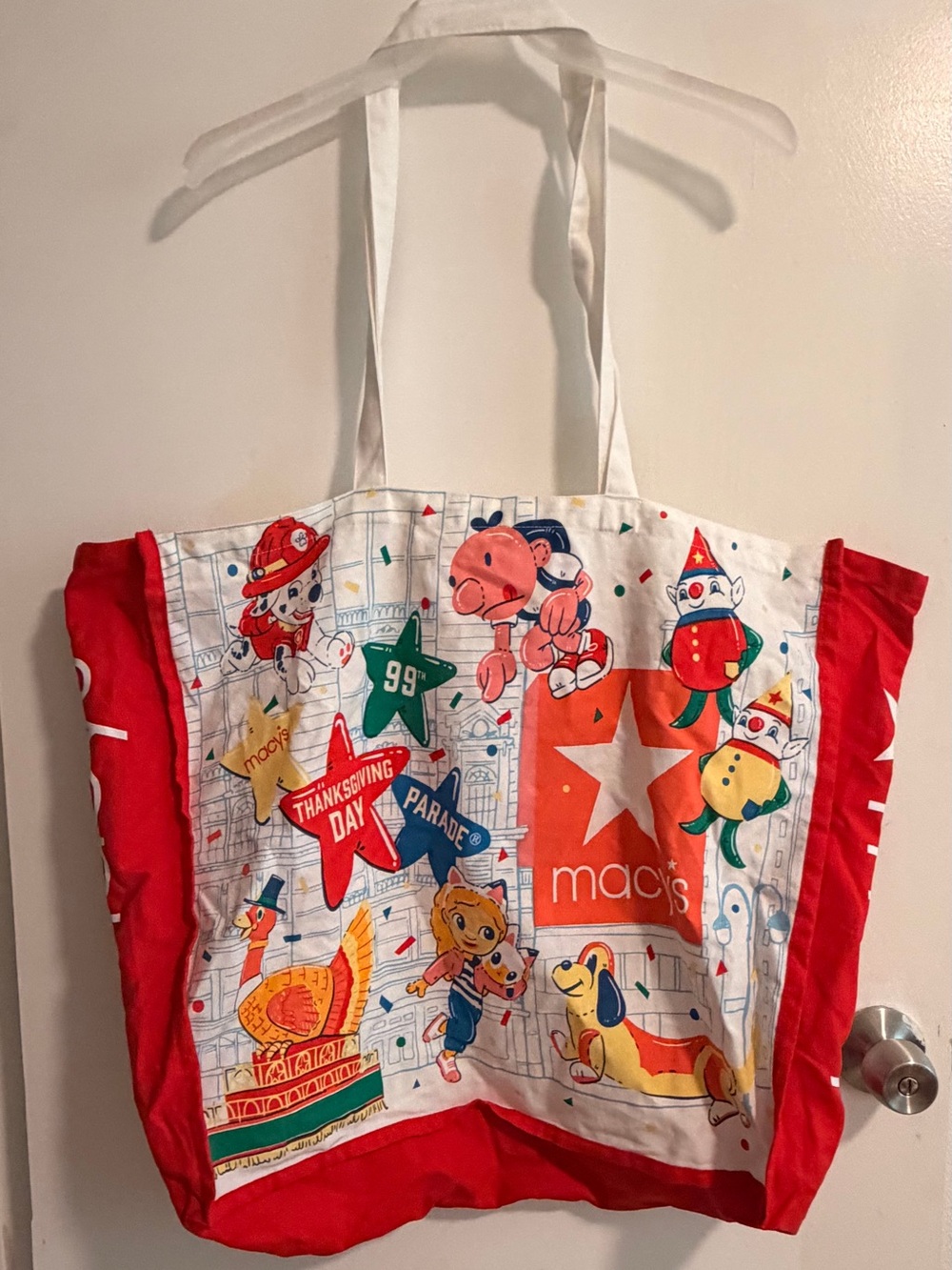 Macy's Large Red New York Thanksgiving Parade Tote Bag